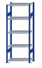 SCHULTE Steckregal, Fachbodenregale Stecksystem, Grundregal, beidseitig nutzbar, H2000xB750xT400 mm, 5 Fachböden, Fachlast 150 kg, RAL 5010 enzianblau / verzinkt