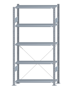 SCHULTE Steckregal, Fachbodenregale Stecksystem, Grundregal, einseitig nutzbar, H2000xB1000xT300 mm, 5 Fachböden, Fachlast 150 kg, sendzimirverzinkt