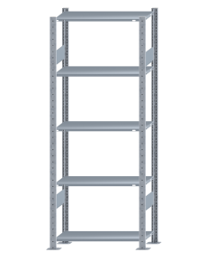 SCHULTE Steckregal, Fachbodenregale Stecksystem, Grundregal, beidseitig nutzbar, H2000xB750xT300 mm, 5 Fachböden, Fachlast 85 kg, sendzimirverzinkt