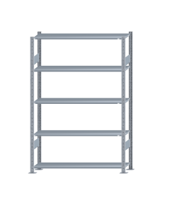 SCHULTE Steckregal, Fachbodenregale Stecksystem, Grundregal, beidseitig nutzbar, H2000xB1300xT300 mm, 5 Fachböden, Fachlast 85 kg, sendzimirverzinkt