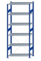 SCHULTE Steckregal, Fachbodenregale Stecksystem, Grundregal, einseitig nutzbar, H2500xB1000xT500 mm, 6 Fachböden, Fachlast 150 kg, RAL 5010 enzianblau / verzinkt