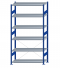 SCHULTE Steckregal, Fachbodenregale Stecksystem, Grundregal, einseitig nutzbar, H2500xB1300xT500 mm, 6 Fachböden, Fachlast 250 kg, RAL 5010 enzianblau / verzinkt