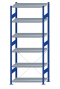 SCHULTE Steckregal, Fachbodenregale Stecksystem, Grundregal, einseitig nutzbar, H2500xB1000xT500 mm, 6 Fachböden, Fachlast 250 kg, RAL 5010 enzianblau / verzinkt