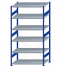 SCHULTE Steckregal, Fachbodenregale Stecksystem, Grundregal, einseitig nutzbar, H2500xB1300xT800 mm, 6 Fachböden, Fachlast 250 kg, RAL 5010 enzianblau / verzinkt