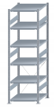 SCHULTE Steckregal, Fachbodenregale Stecksystem, Grundregal, einseitig nutzbar, H2500xB750xT800 mm, 6 Fachböden, Fachlast 250 kg, sendzimirverzinkt