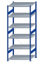 SCHULTE Steckregal, Fachbodenregale Stecksystem, Grundregal, einseitig nutzbar, H2500xB1000xT800 mm, 6 Fachböden, Fachlast 250 kg, RAL 5010 enzianblau / verzinkt