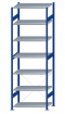 SCHULTE Steckregal, Fachbodenregale Stecksystem, Grundregal, einseitig nutzbar, H3000xB1000xT600 mm, 7 Fachböden, Fachlast 85 kg, RAL 5010 enzianblau / verzinkt