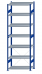 SCHULTE Steckregal, Fachbodenregale Stecksystem, Grundregal, einseitig nutzbar, H3000xB1000xT500 mm, 7 Fachböden, Fachlast 330 kg, RAL 5010 enzianblau / verzinkt