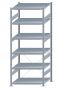 SCHULTE Steckregal, Fachbodenregale Stecksystem, Grundregal, einseitig nutzbar, H2500xB1000xT800 mm, 6 Fachböden, Fachlast 330 kg, sendzimirverzinkt